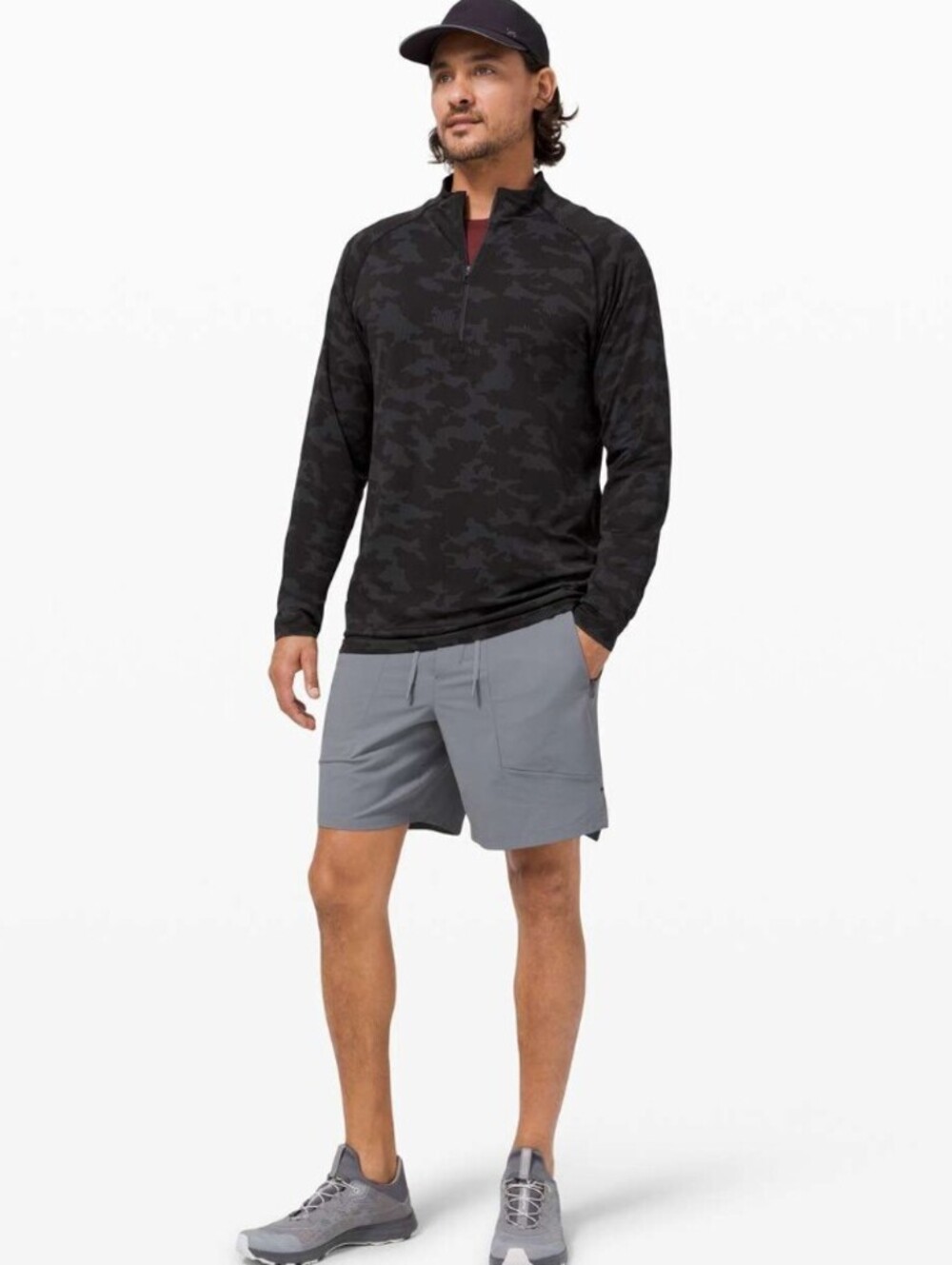 Lululemon Men's Black Camo Metal Vent Tech 1/2 Zip 2.0 - Size - Small